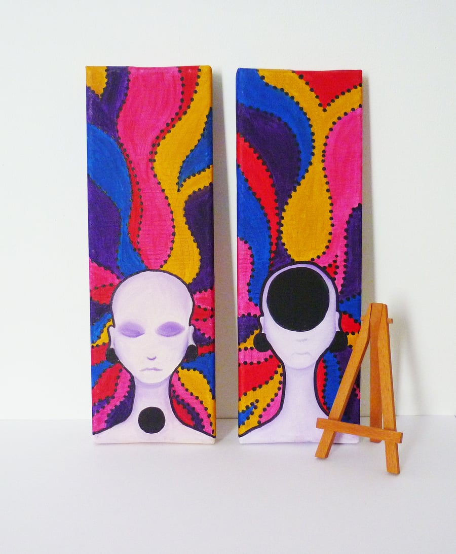 Free Postage - Two Prophets - Original Canvas Paintings