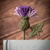 Thistle Flower Crochet Bookmark (frost colour palette)