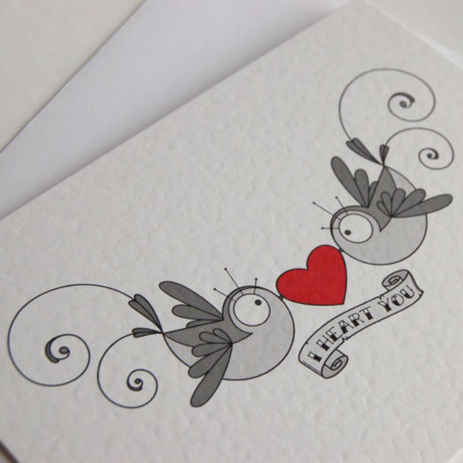 swallow pair valentines card