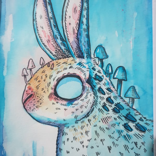 Mushroom Rabbit Illustration
