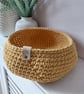 Mustard Yellow crochet basket, catch all basket - Image 1