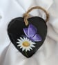 Daisy and Butterfly Hanging Slate Painting, Small - Image 1