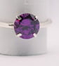 Handmade Eco silver solitaire purple statement ring - Image 5