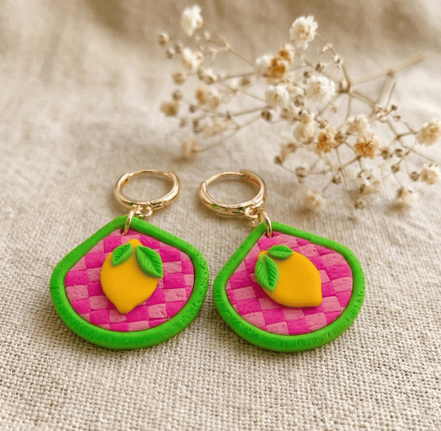 Realistic Lemon Slice Earrings - Miniature Food Jewelry - Cute Fruit Accessories