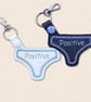 Positive Pants Keyring - Playful Embroidered Faux Leather Bag Charm