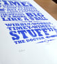 Dr Who 'Time' Hand Pulled Limited Edition Screen Print - Image 3