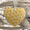 Small Ceramic heart yellow star decoration