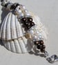 Chocolate Brown & White Freshwater Pearl Glamour Beaded Bracelet "Mocha Crush" - Image 7