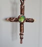 Green Dragon Scale Copper Cross Crucifix Pendant Necklace Gift Jewellery Jewelry - Image 8
