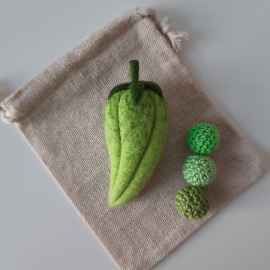 Seconds Sunday- Needle Felt Merino Chilli Brooch