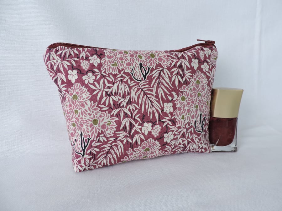  Make Up Bag, Cosmetic Bag Plum Pink Olive