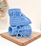 Crochet Baby Booties with Ties – New Baby Gift, Baby Shower Present - Image 2