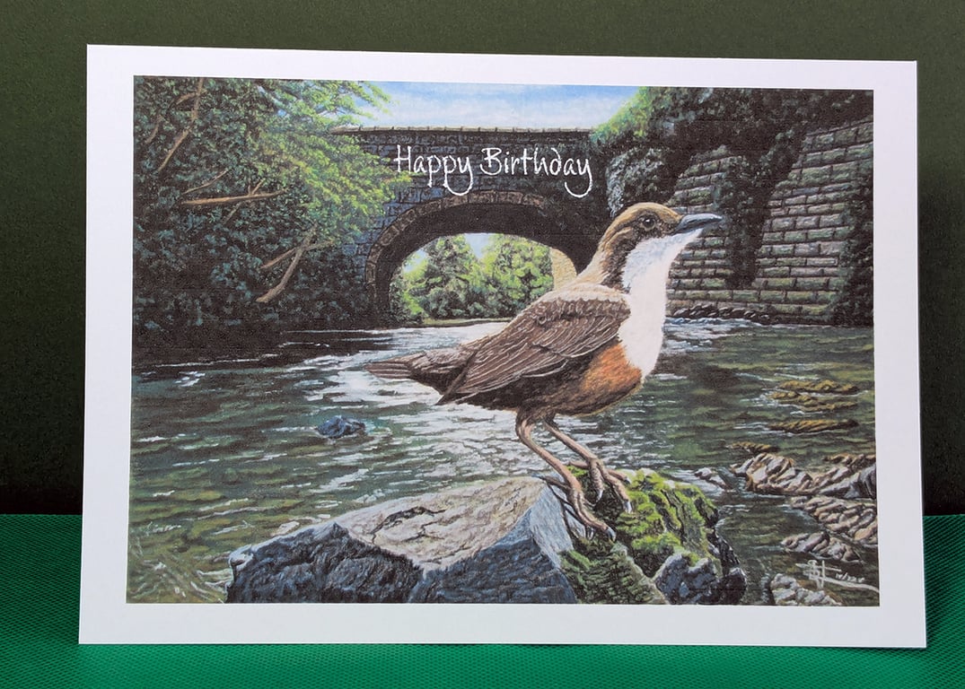 Dipper Art Card: Blank or Personalised A5-Size Greetings Card