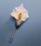 WHITE CALLA LILY- ARUM LILY PIN Wedding Lapel Flower Brooch HANDMADE HANDPAINTED - Image 5