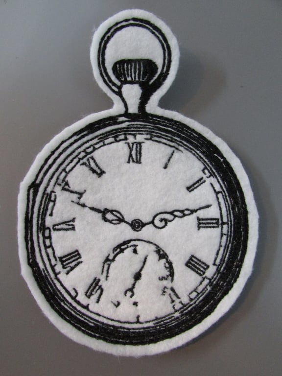 Pocket watch Embroidered Sew on Applique Patch