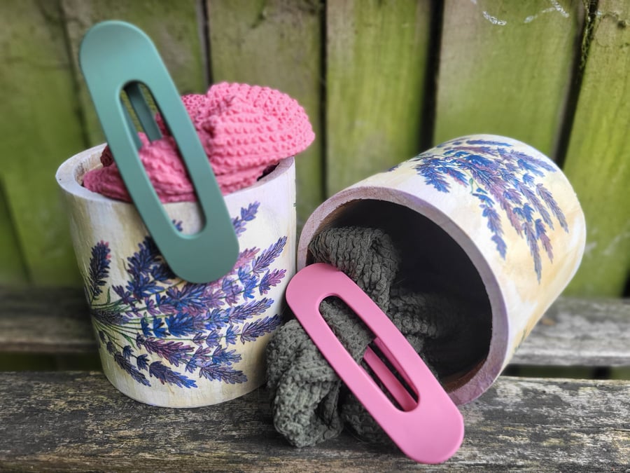 Lavender Wooden Makeup Brush Holder & Hair Accessories Storage
