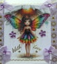 Fairy Rainbow Princess - Hand Crafted Decoupage Greeting Card - With Love 3312