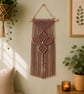 Taupe Macrame Wall Hanging - Handmade Boho Wall Decor - Neutral Cotton Wall Art