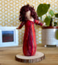 'Ember' A Needle felted Figurine Ornament in a red and orange dress - Image 1