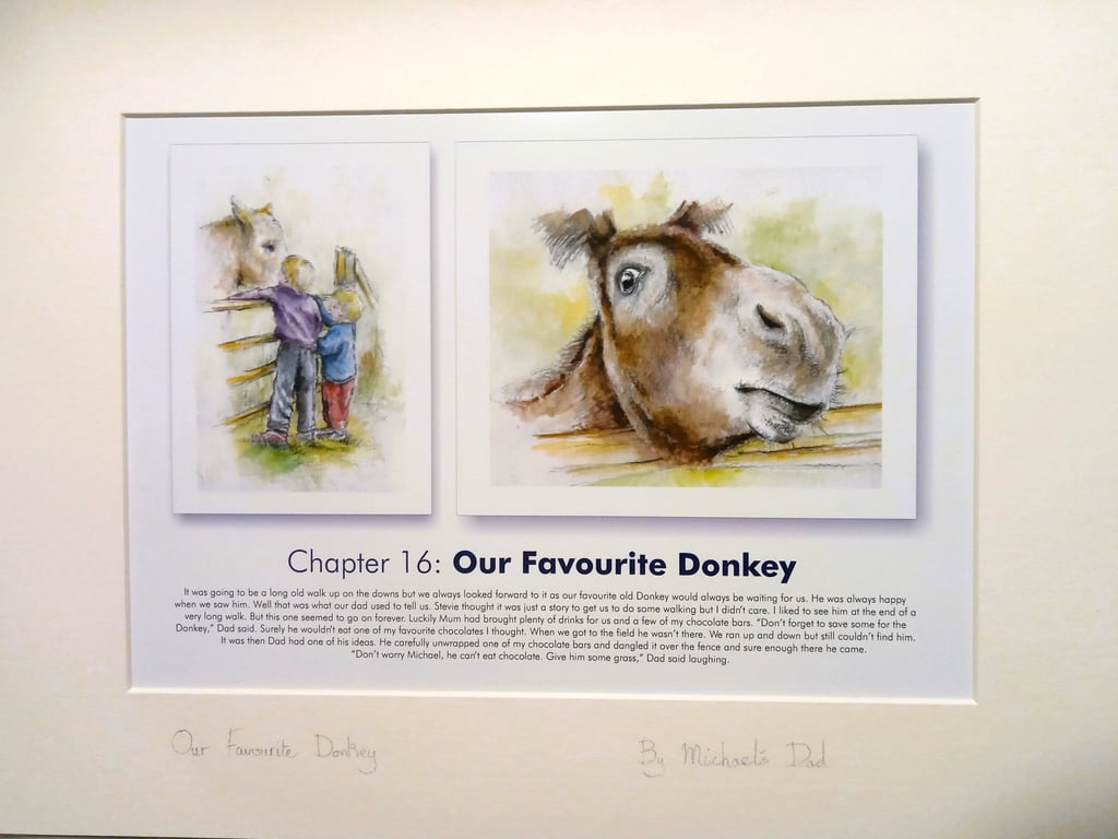 Watercolour print of a Southdowns Donkey Sussex