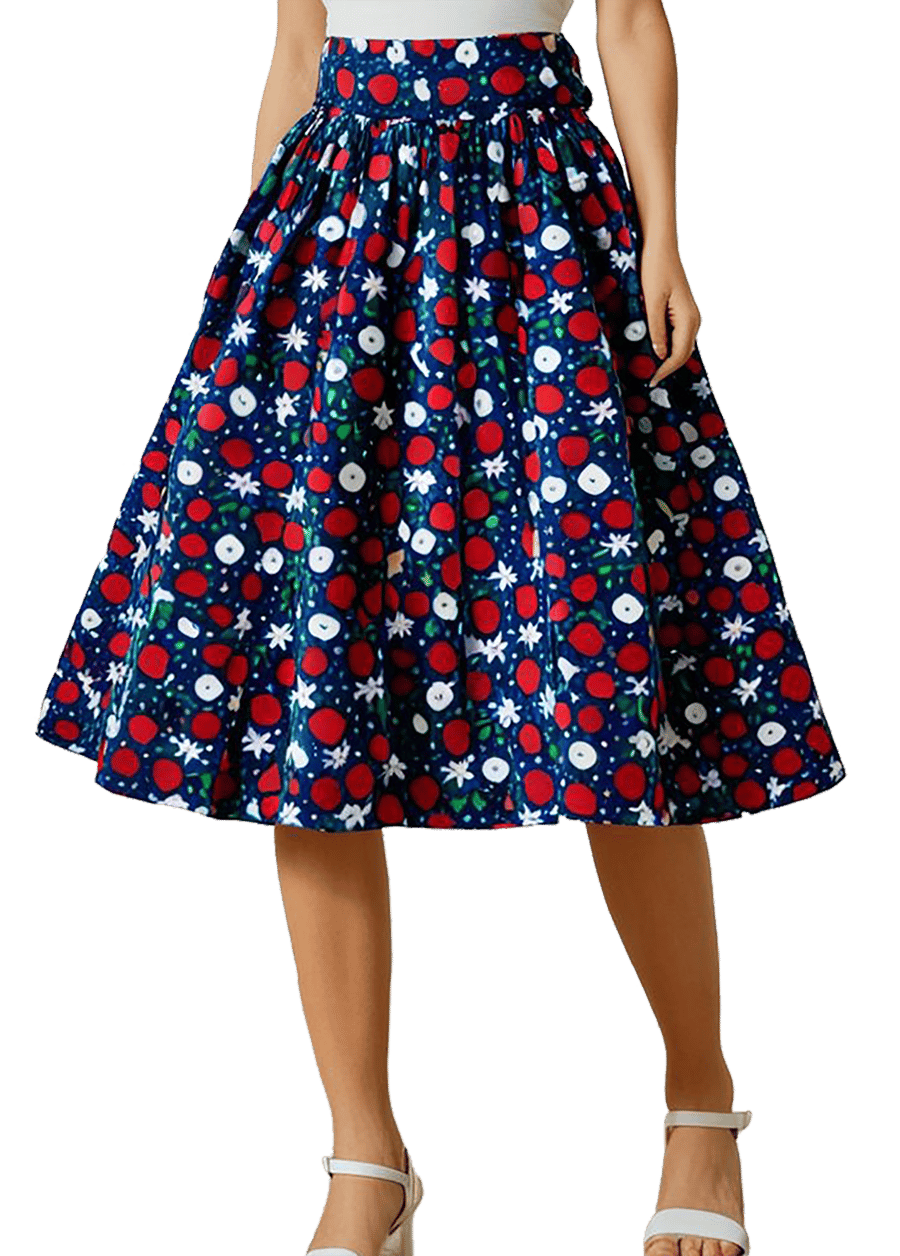 1950s Vintage Retro Rockabilly Circle Skirt Apple print sizes 10-26