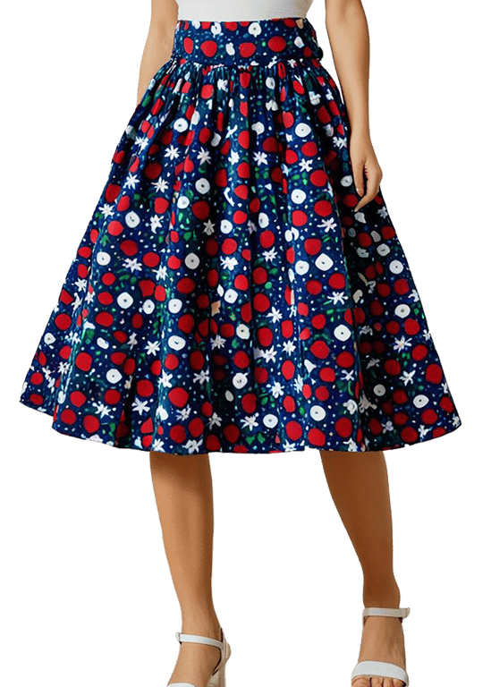 1950s Vintage Retro Rockabilly Circle Skirt Apple print sizes 10-26