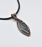 Wrapped and Woven Banded Agate Unisex Pendant - Image 2