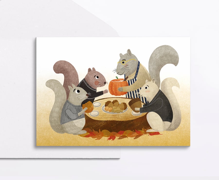 Feast, Squirrel Greeting Card
