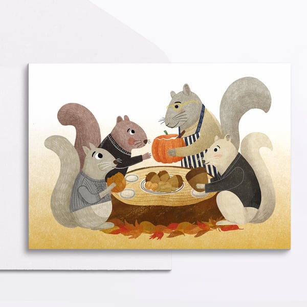 Feast, Squirrel Greeting Card