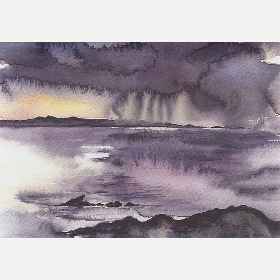 Image of A5 Greetings Card "Rain over Coll"