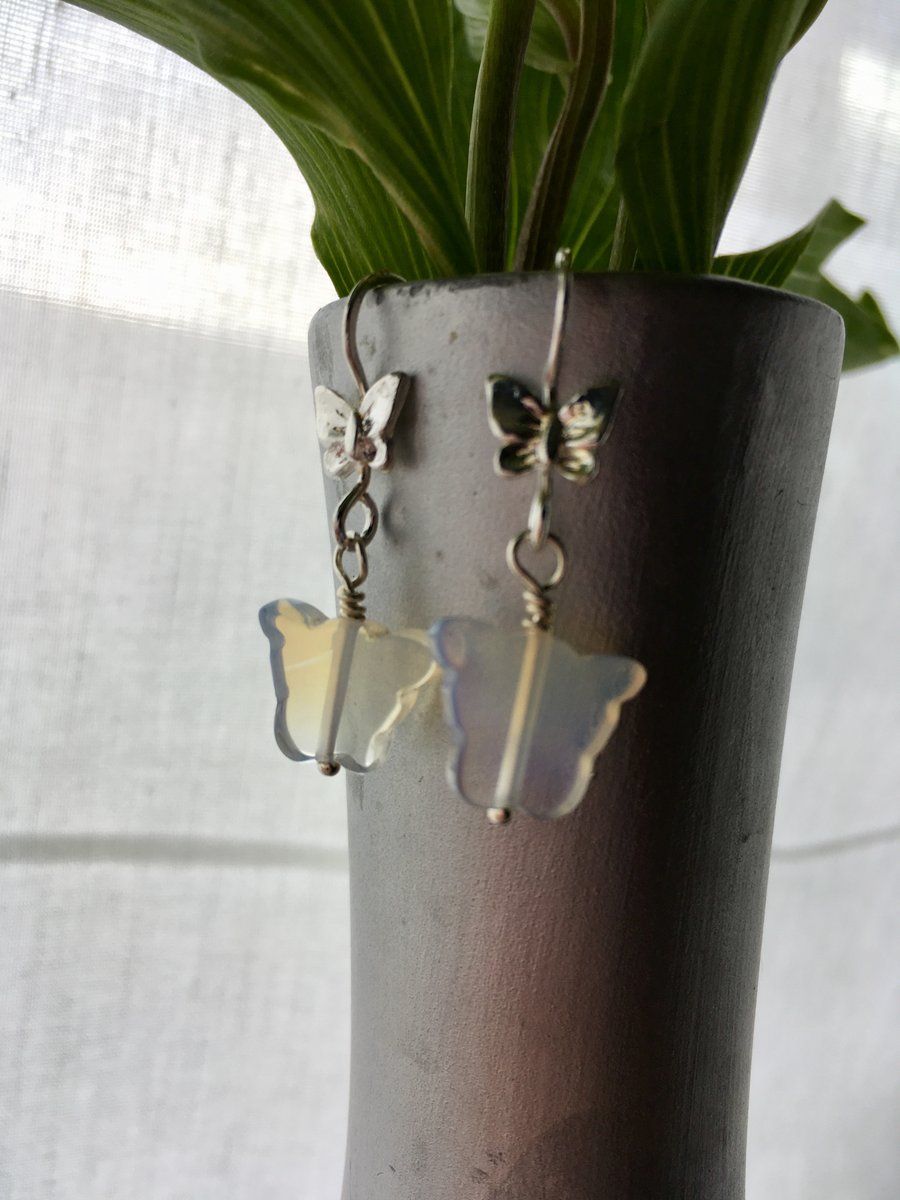 Opalite butterfly earrings