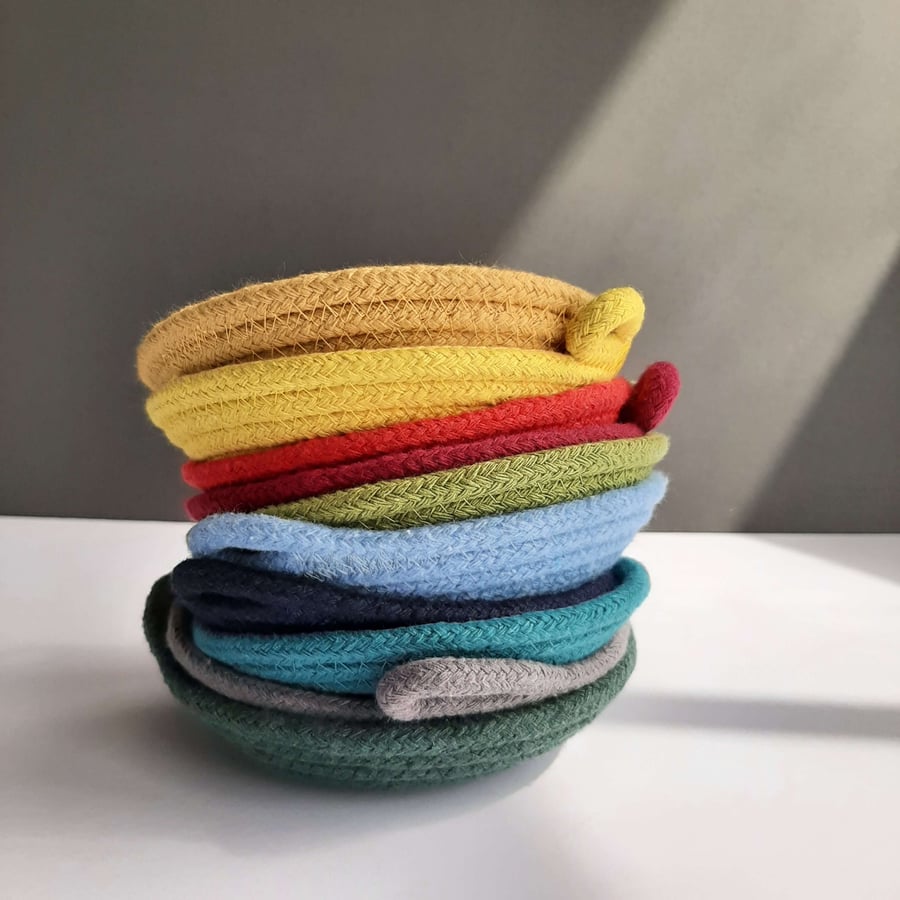 Mustard Coiled Rope Trinket Dish