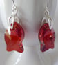 Sterling Silver and Swarovski Crystal Fish Earrings (with open bail) - Image 2