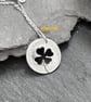 Upcycled sixpence coin pendant pierced with a shamrock - Image 3