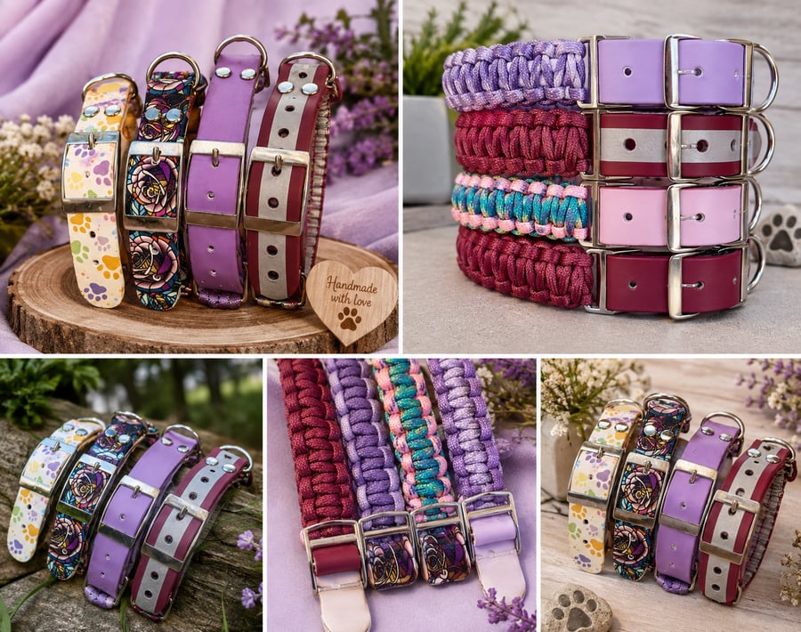Handmade Paracord & Biothane Dog Collar – Adjustable, Durable & Colourful
