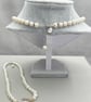 Ivory Pearl Necklace with Nucleated Pearl Pendant with Opals  - Image 6