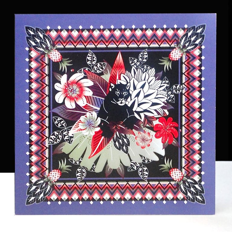 Zig Zag Panther Card - Unique Design