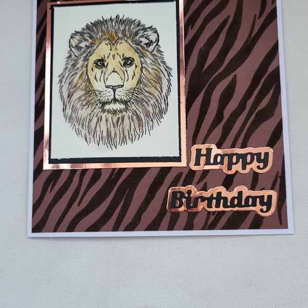 Handmade card - lion birthday card