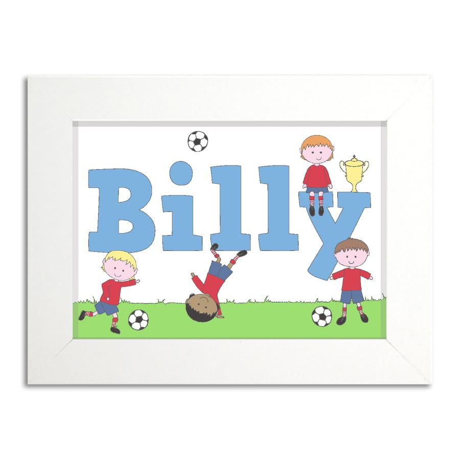 Boys Football Door Name Print.