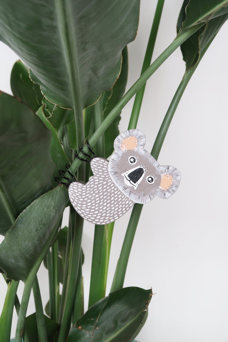 Hanging koala ornament for plant, crazy plant lady gift, cute animal decor.