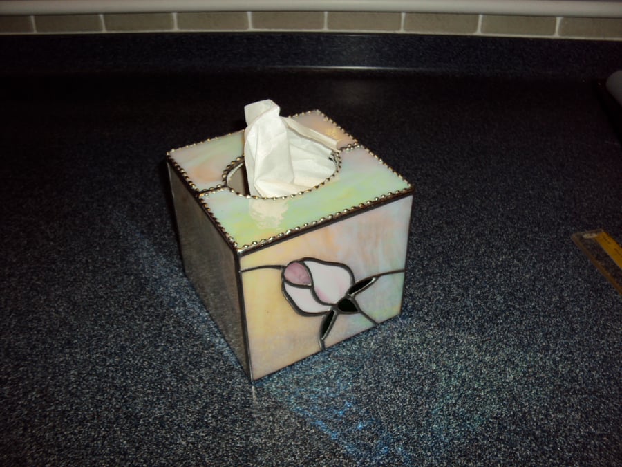 Stained glass tissue box cover Folksy