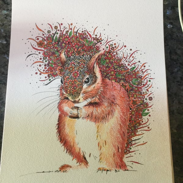 Red Squirrel Greeting card