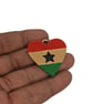 Ghanaian flag earrings, love Ghana,loveheart jewellery,african queen,west africa - Image 3