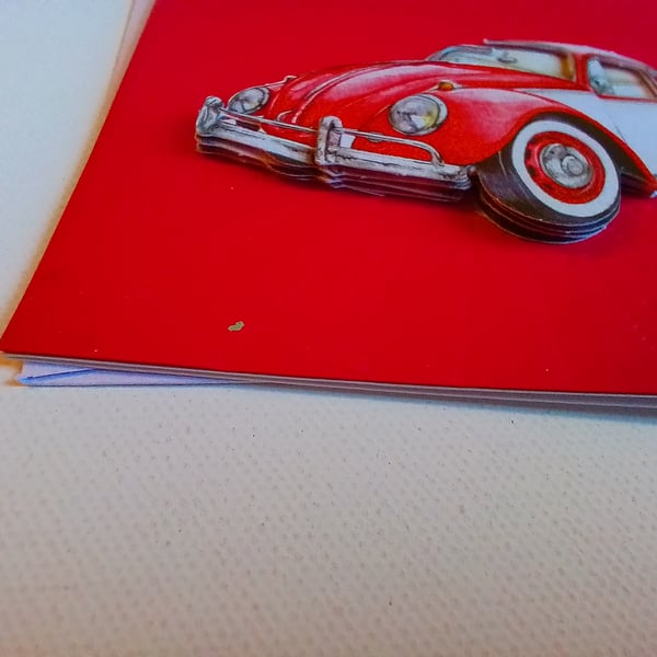 Classic Beetle car card. Blank card. Card for him. CC836