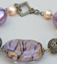 Purple Fizz Pearl, Filigree & Glass Bead Bracelet - Image 1