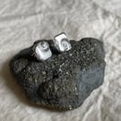 Ammonite Tablet Studs - Recycled Fine & Sterling Silver