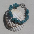 Aquamarine Crystal Gemstone Bracelet "Mystic Angel"