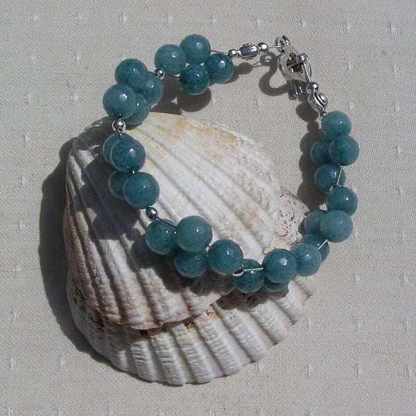 Aquamarine Crystal Gemstone Bracelet "Mystic Angel"