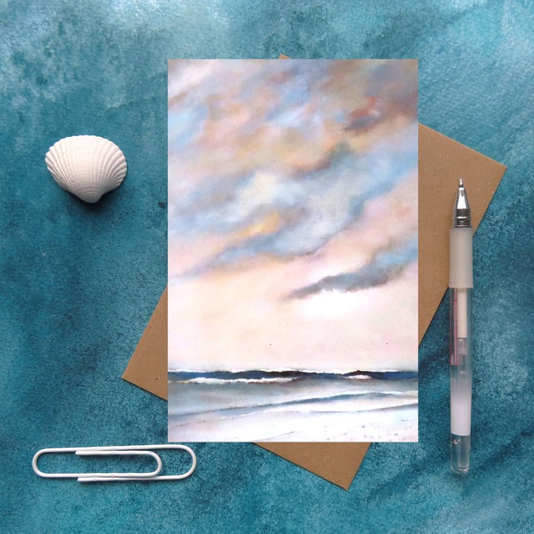 Blank any occasion card beach scene