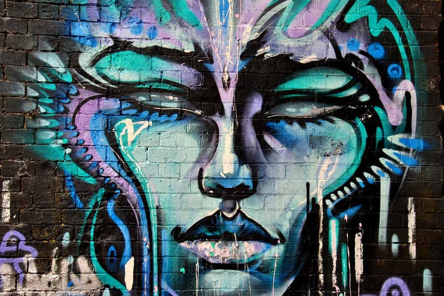 Street Art Graffiti Mural Digbeth Birmingham UK Photograph Print